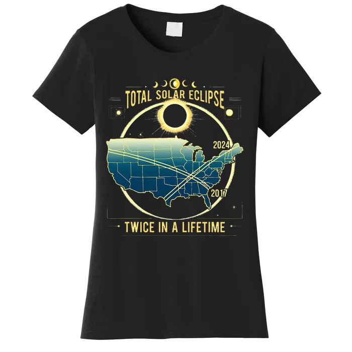 Total Solar Eclipse Twice In A Lifetime 2024 Women's T-Shirt