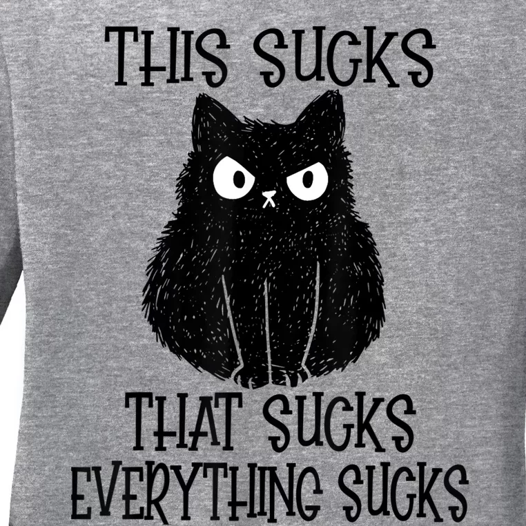 This Sucks Everything Sucks Funny Cat Ladies Long Sleeve Shirt