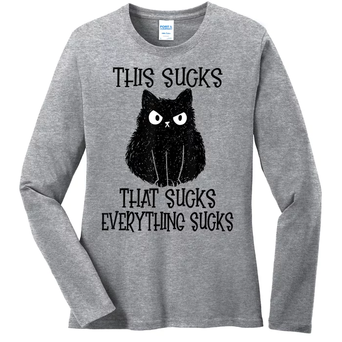 This Sucks Everything Sucks Funny Cat Ladies Long Sleeve Shirt