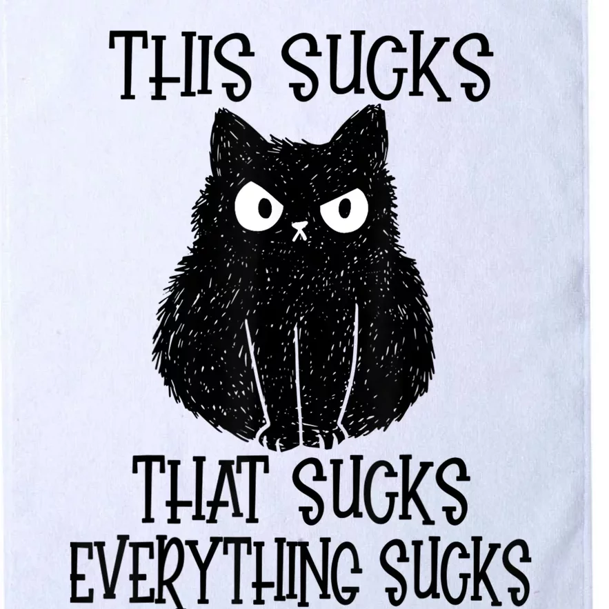 This Sucks Everything Sucks Funny Cat Platinum Collection Golf Towel