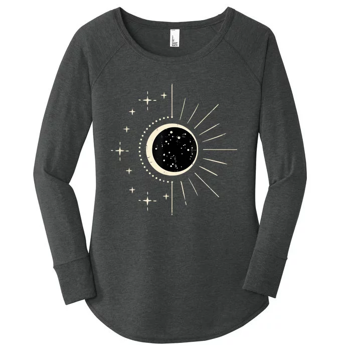 Total Solar Eclipse Moon Sun Stars April 8 Women's Perfect Tri Tunic Long Sleeve Shirt