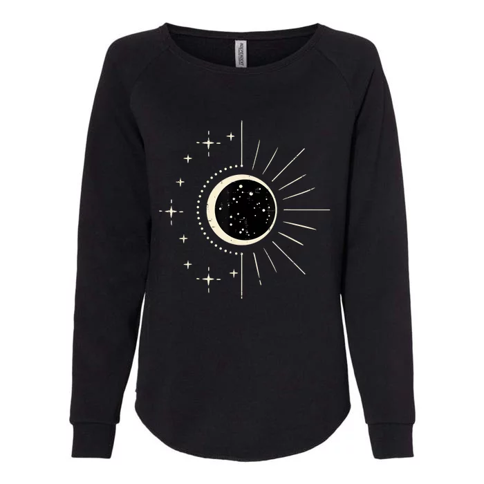 Total Solar Eclipse Moon Sun Stars April 8 Womens California Wash Sweatshirt