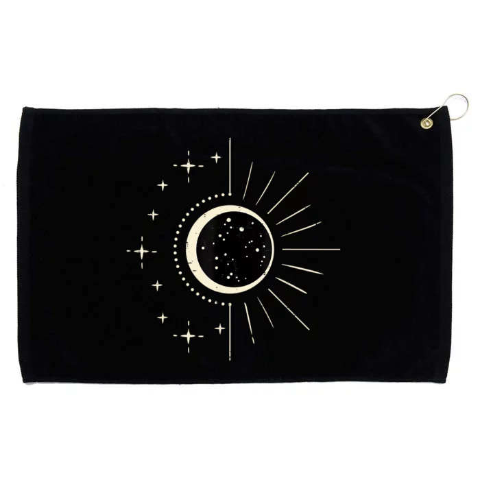 Total Solar Eclipse Moon Sun Stars April 8 Grommeted Golf Towel