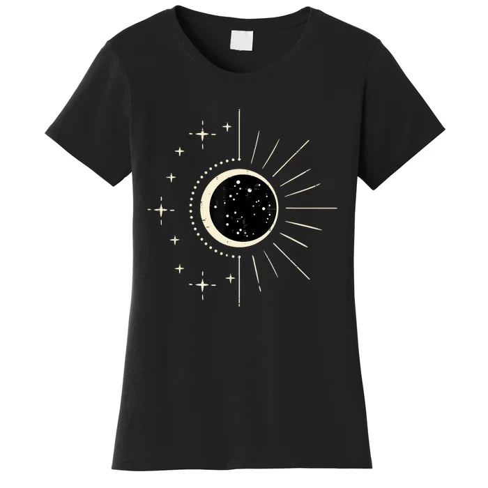 Total Solar Eclipse Moon Sun Stars April 8 Women's T-Shirt