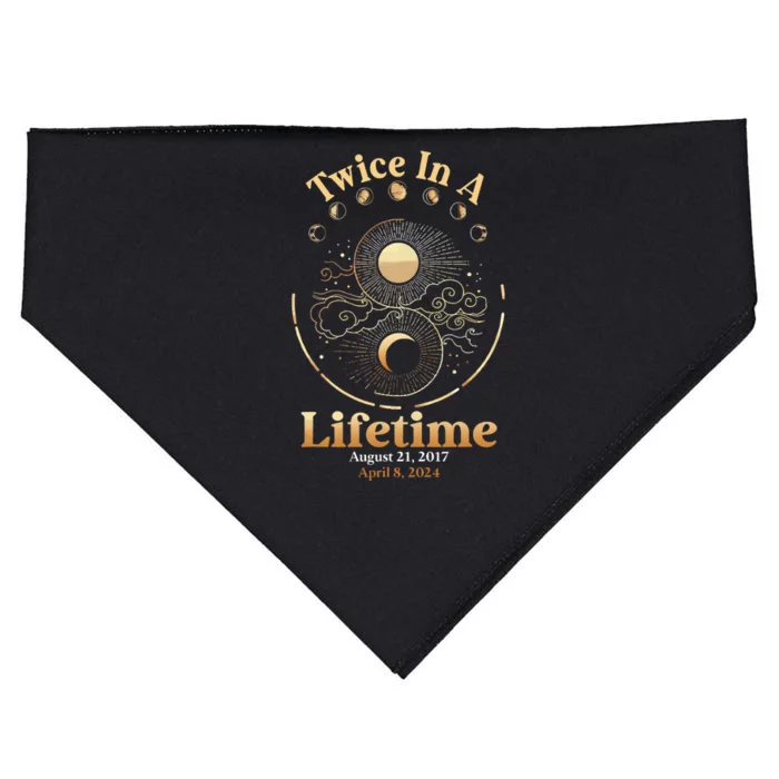 Total Solar Eclipse Twice In A Lifetime 2017 2024 USA-Made Doggie Bandana