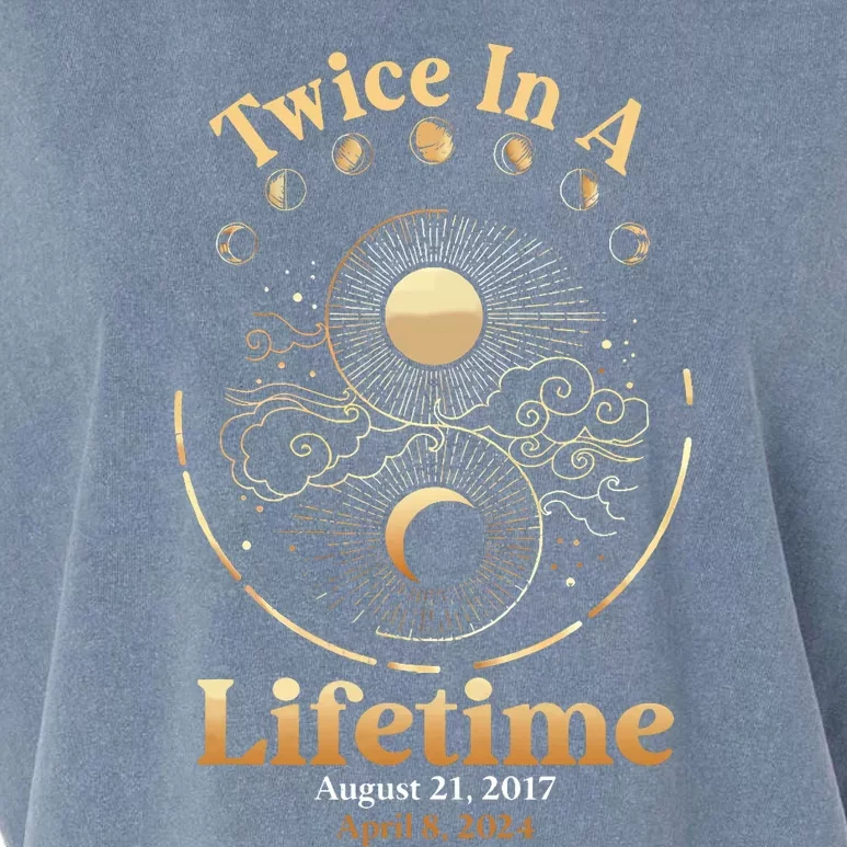 Total Solar Eclipse Twice In A Lifetime 2017 2024 Garment-Dyed Women's Muscle Tee