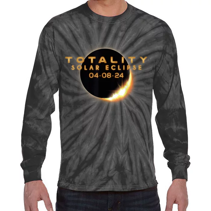 Total Solar Eclipse 04.08.2024 Totality Tie-Dye Long Sleeve Shirt