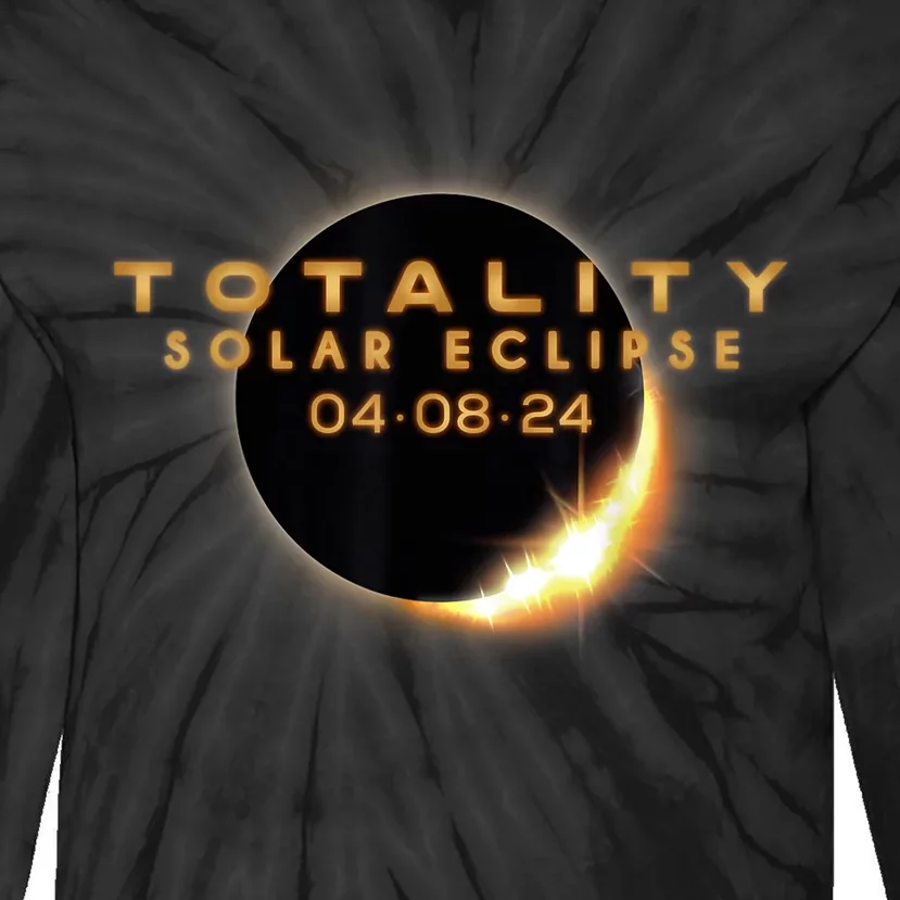 Total Solar Eclipse 04.08.2024 Totality Tie-Dye Long Sleeve Shirt