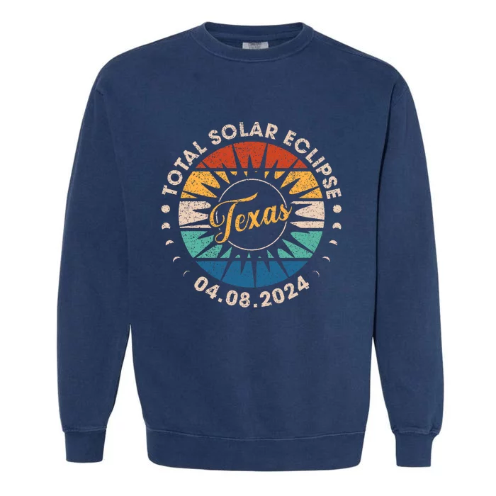 Total Solar Eclipse Texas Eclipse Vintage Garment-Dyed Sweatshirt