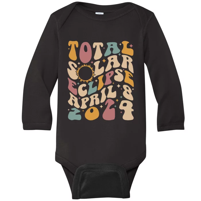 Total Solar Eclipse April 08 2024 Baby Long Sleeve Bodysuit