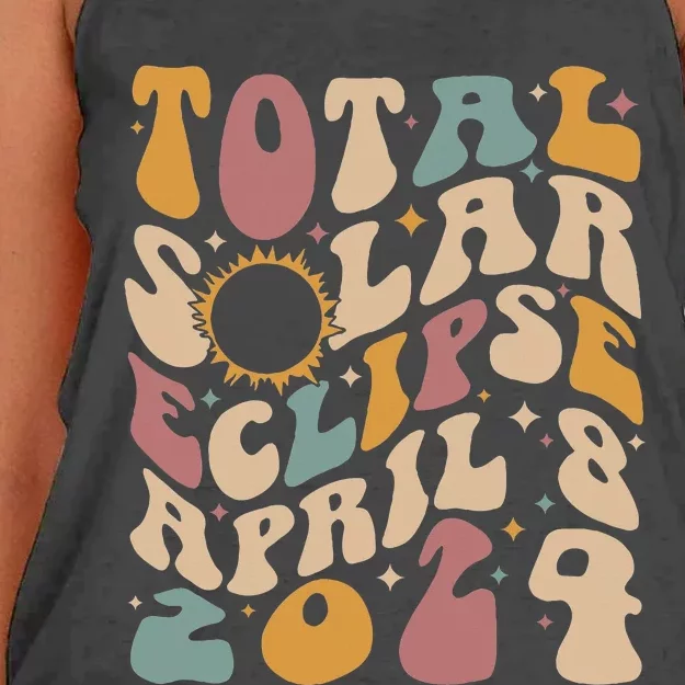 Total Solar Eclipse April 08 2024 Women's Knotted Racerback Tank