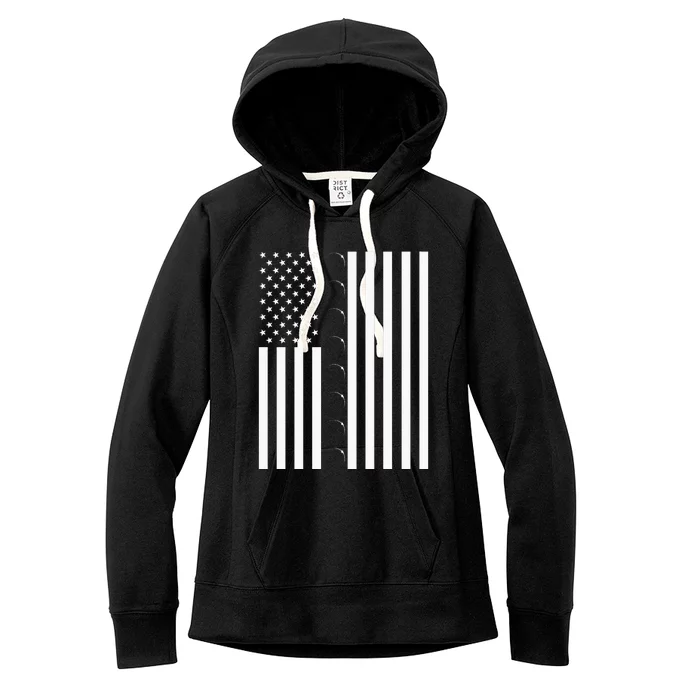 Total Solar Eclipse US American Flag 04.08.2024 Totality Women's Fleece Hoodie