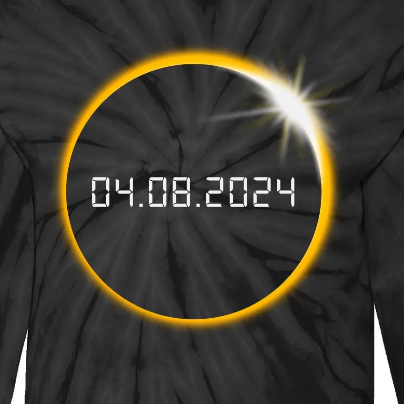 Total Solar Eclipse 2024 Tie-Dye Long Sleeve Shirt