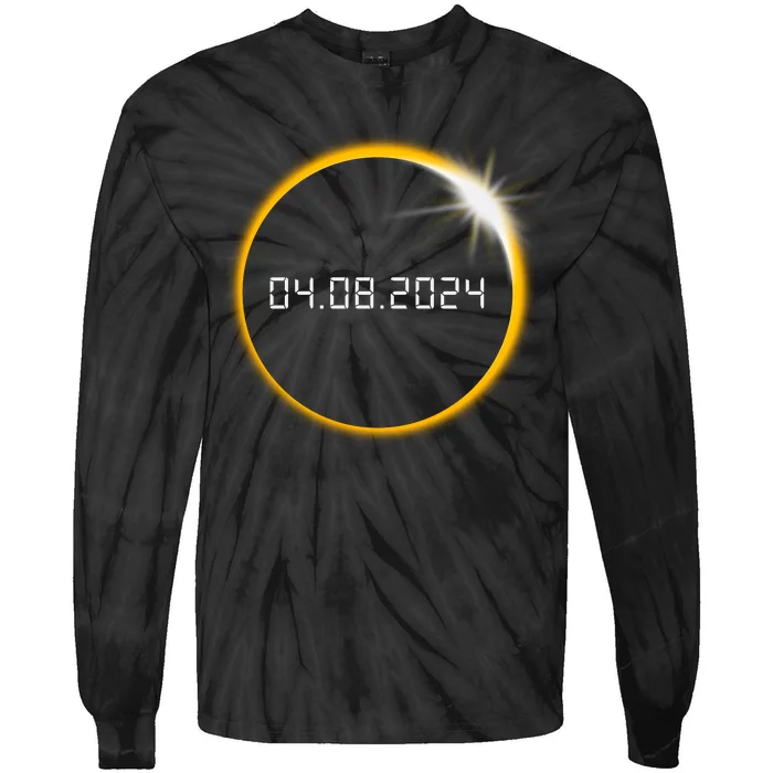 Total Solar Eclipse 2024 Tie-Dye Long Sleeve Shirt