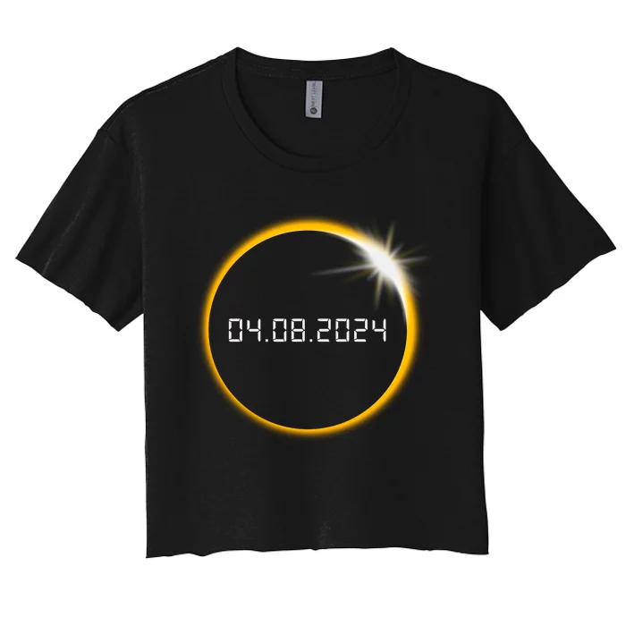 Total Solar Eclipse 2024 Women's Crop Top Tee