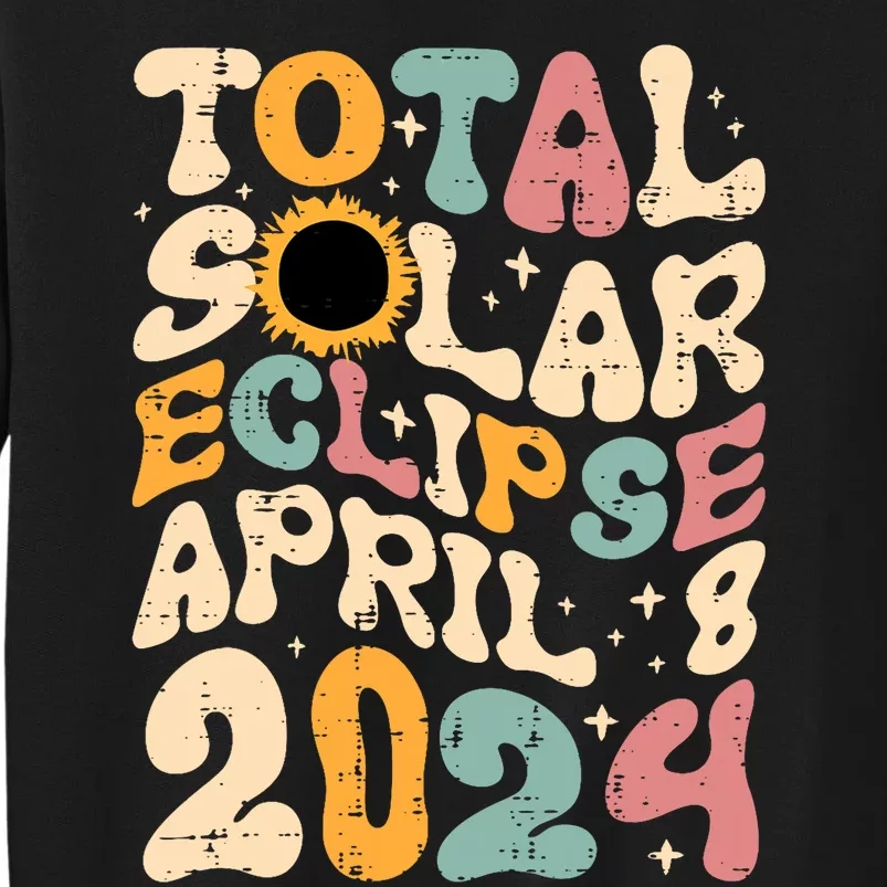 Total Solar Eclipse April 8 2024 Retro Groovy Sweatshirt