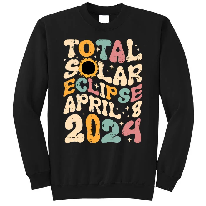 Total Solar Eclipse April 8 2024 Retro Groovy Sweatshirt