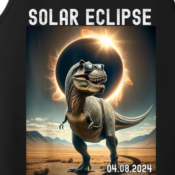 Total Solar Eclipse Trex Dinosaur April 8 2024 Performance Tank