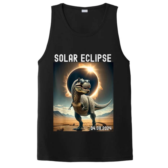 Total Solar Eclipse Trex Dinosaur April 8 2024 Performance Tank