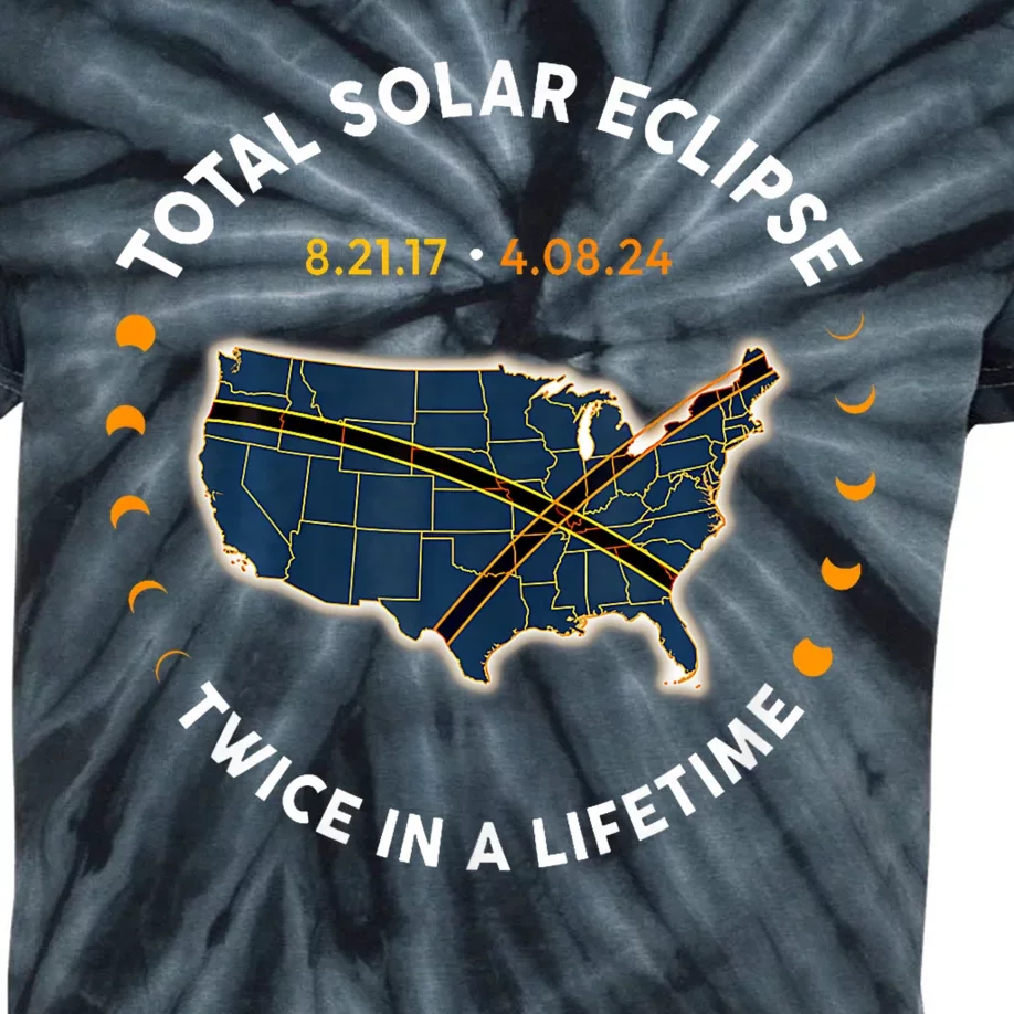 Total Solar Eclipse 2024 Twice In A Lifetime 2017 Totality Kids Tie-Dye T-Shirt