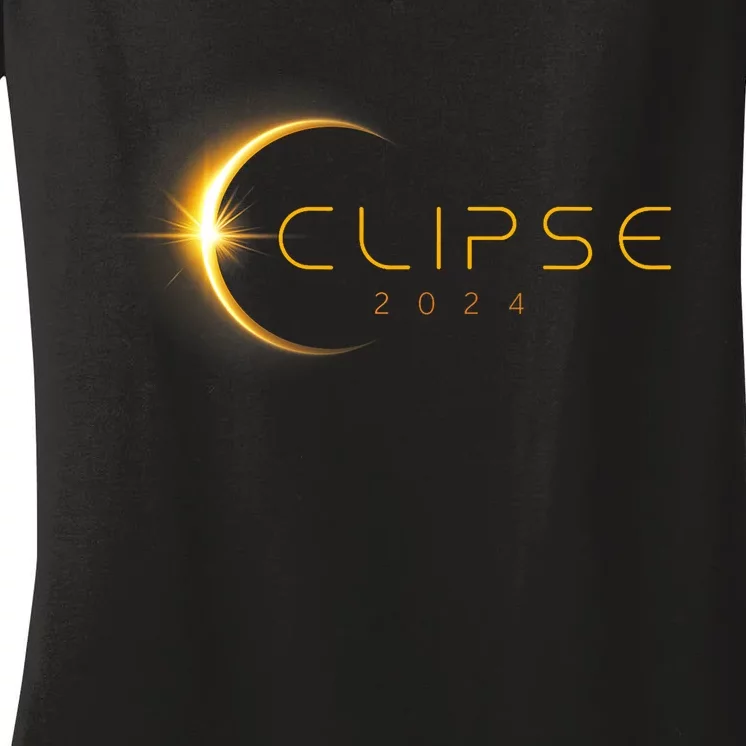 Total Solar Eclipse America Totality April 8 2024 Astronomy Women's V-Neck T-Shirt