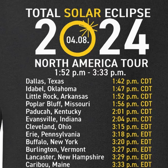 Total Solar Eclipse April 8 2024 Path Of The Eclipse Toddler Sweatshirt