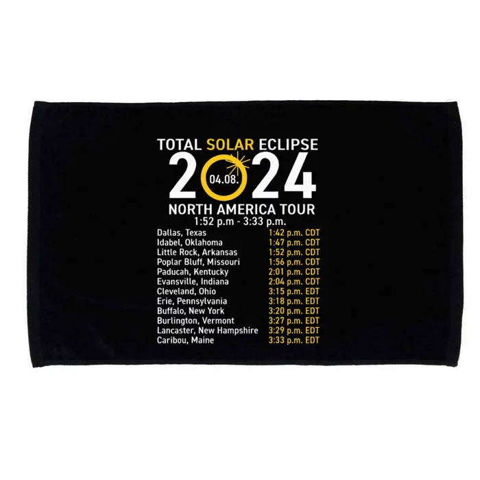 Total Solar Eclipse April 8 2024 Path Of The Eclipse Microfiber Hand Towel