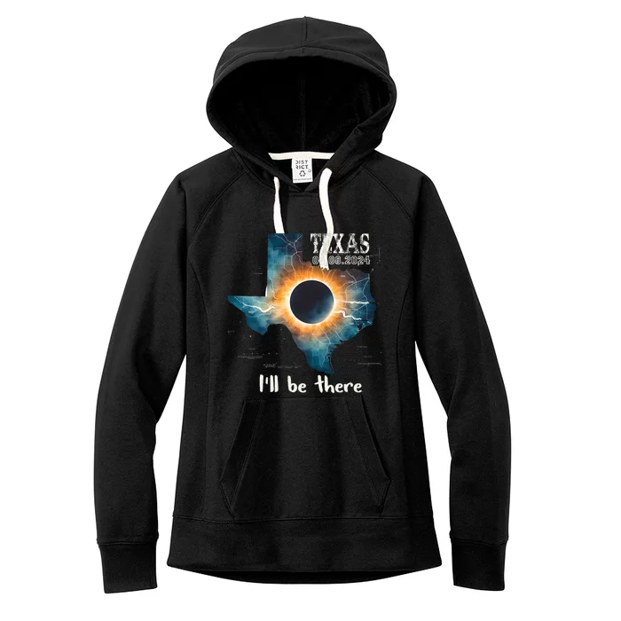 Total Solar Eclipse 2024 Texas Women's Fleece Hoodie