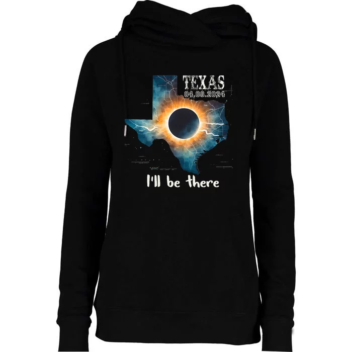 Total Solar Eclipse 2024 Texas Womens Funnel Neck Pullover Hood