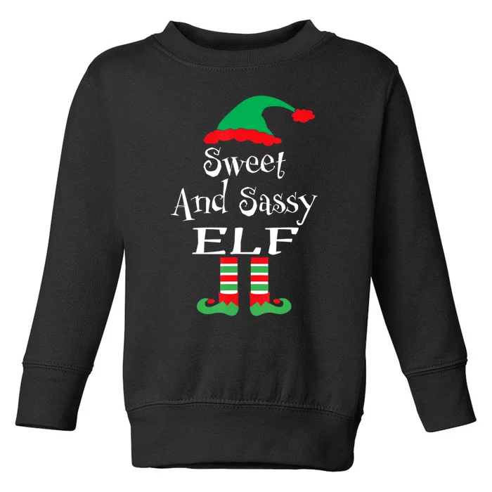 The Sassy Elf Family Matching Group Christmas Gift Funny Toddler Sweatshirt