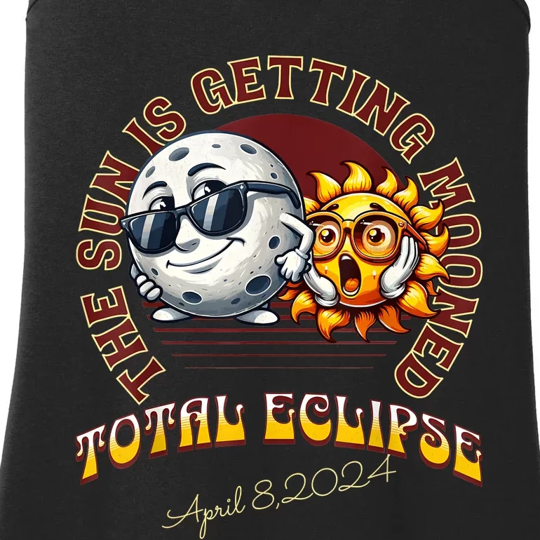 Total Solar Eclipse Chase 2024 Sun Is Getting Mooned Ladies Essential Tank