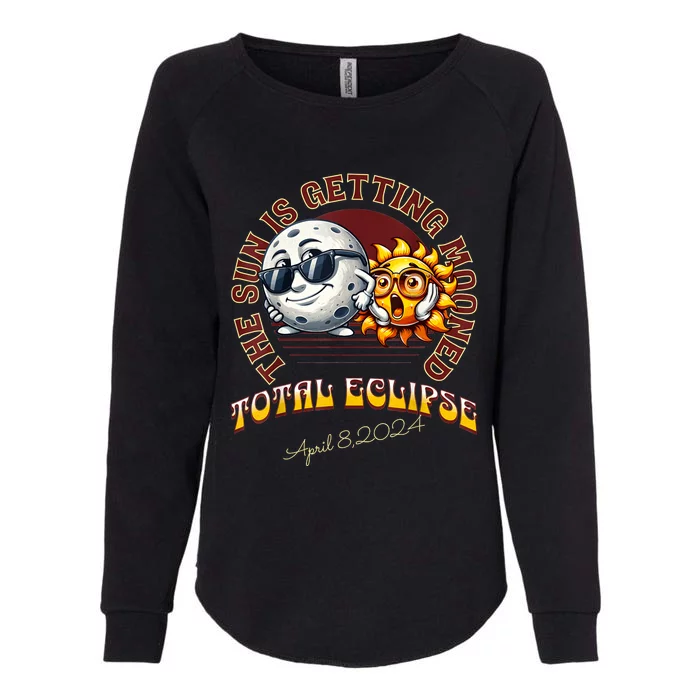 Total Solar Eclipse Chase 2024 Sun Is Getting Mooned Womens California Wash Sweatshirt