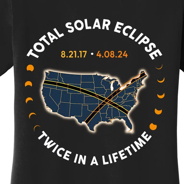 Total Solar Eclipse 2024 Twice In A Lifetime 2017 Totality Women's T-Shirt