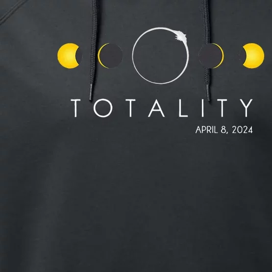 Total Solar Eclipse April 8 2024 Phases Totality Performance Fleece Hoodie