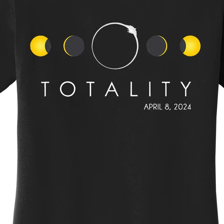 Total Solar Eclipse April 8 2024 Phases Totality Women's T-Shirt