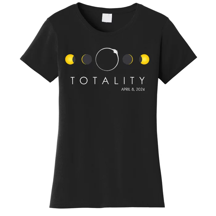 Total Solar Eclipse April 8 2024 Phases Totality Women's T-Shirt