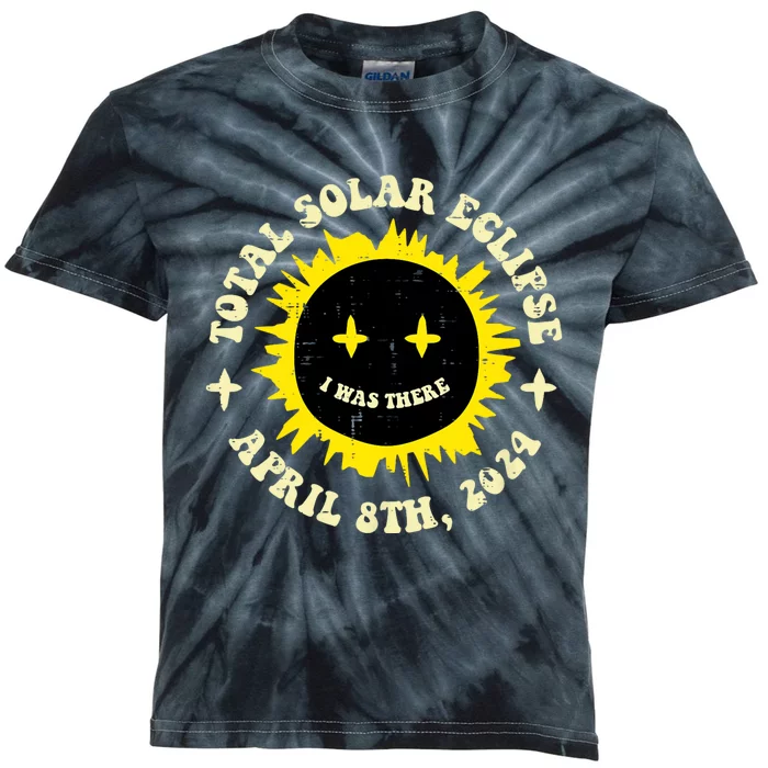 Total Solar Eclipse I Was There April 8th Kids Tie-Dye T-Shirt