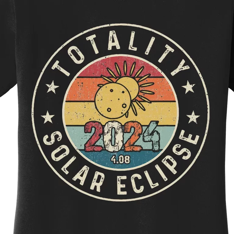 Totality Solar Eclipse 2024 America Retro Total Eclipse Women's T-Shirt