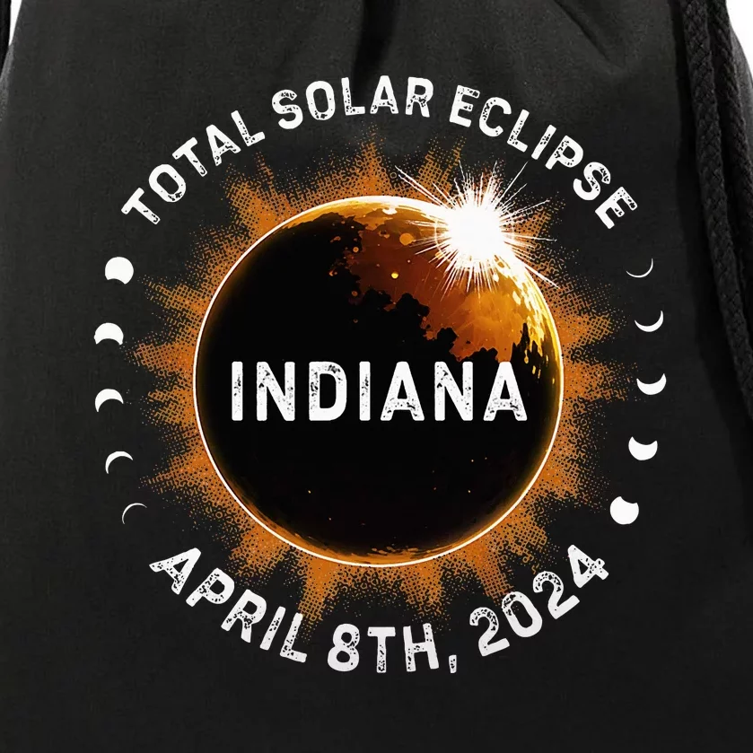 Total Solar Eclipse Path of Totality April 8th 2024 Indiana Drawstring Bag