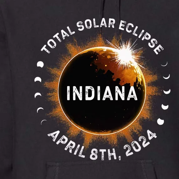 Total Solar Eclipse Path of Totality April 8th 2024 Indiana Premium Hoodie