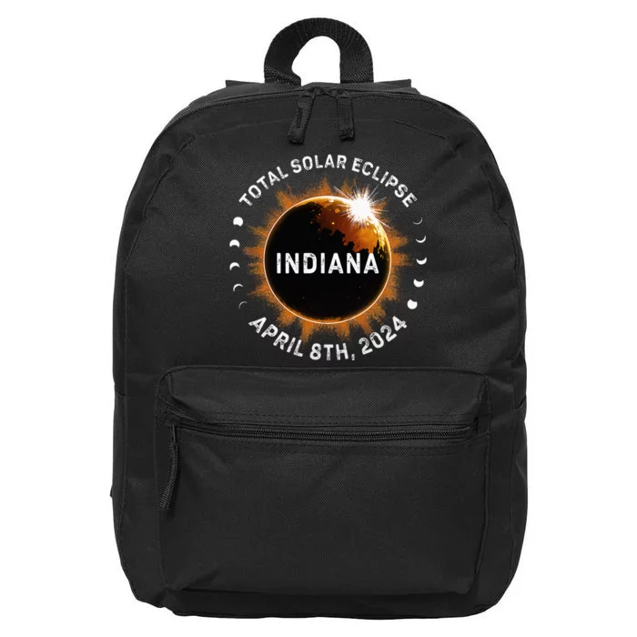 Total Solar Eclipse Path of Totality April 8th 2024 Indiana 16 in Basic Backpack