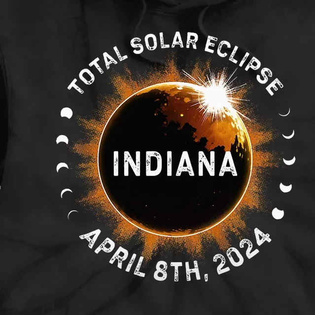 Total Solar Eclipse Path of Totality April 8th 2024 Indiana Tie Dye Hoodie