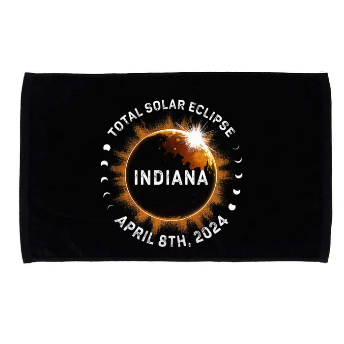 Total Solar Eclipse Path of Totality April 8th 2024 Indiana Microfiber Hand Towel