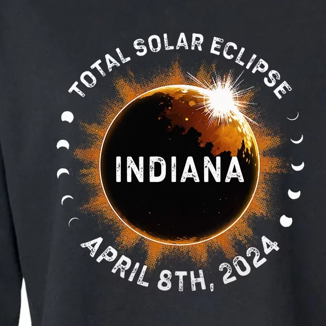 Total Solar Eclipse Path of Totality April 8th 2024 Indiana Cropped Pullover Crew