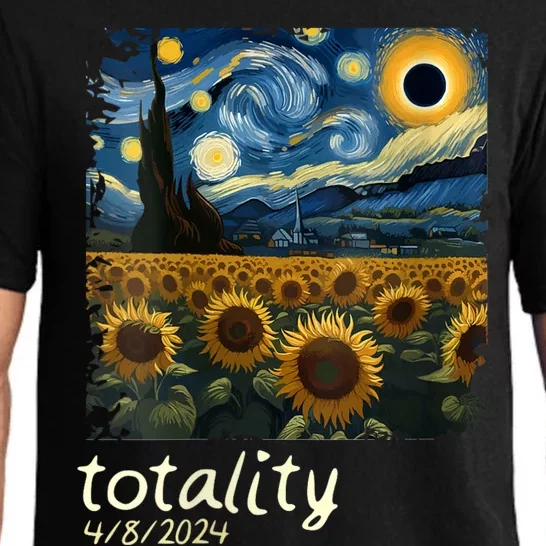 Total Solar Eclipse 2024 4.08.24 Starry Night Painting Pajama Set