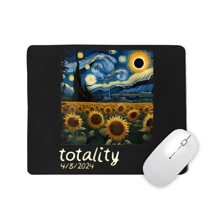 Total Solar Eclipse 2024 4.08.24 Starry Night Painting Mousepad