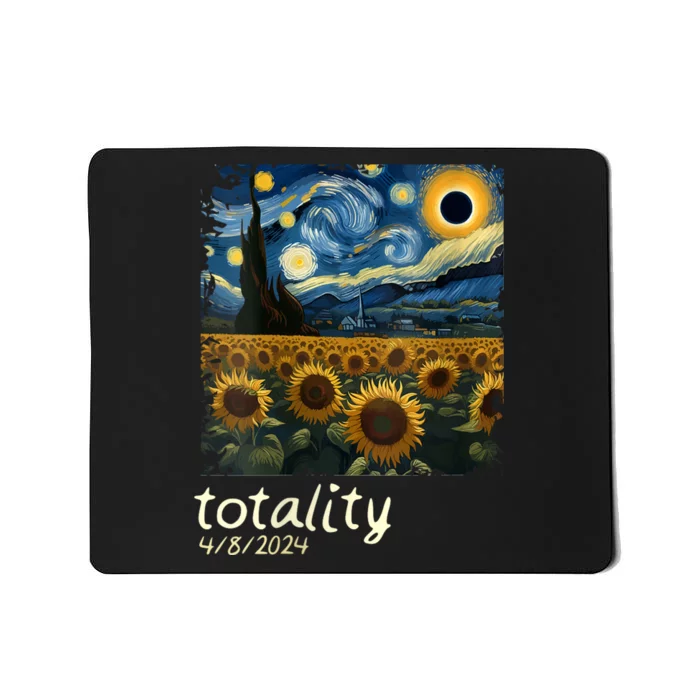 Total Solar Eclipse 2024 4.08.24 Starry Night Painting Mousepad