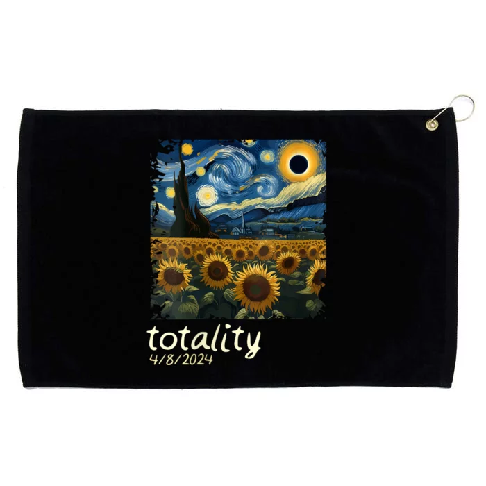 Total Solar Eclipse 2024 4.08.24 Starry Night Painting Grommeted Golf Towel