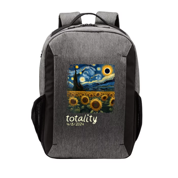 Total Solar Eclipse 2024 4.08.24 Starry Night Painting Vector Backpack