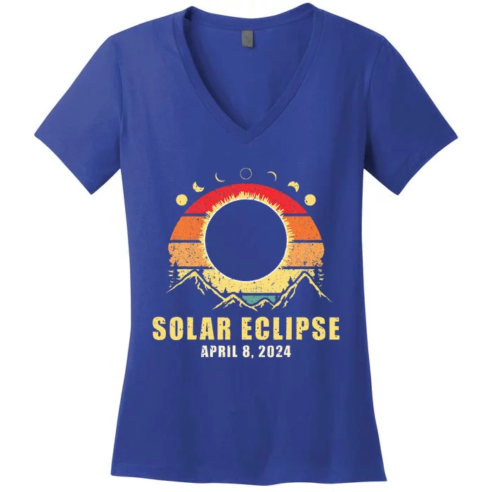 Total Solar Eclipse April 8 2024 Women's V-Neck T-Shirt